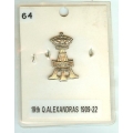 cb 064 19th queen alexandras hussars 1914 cap badge