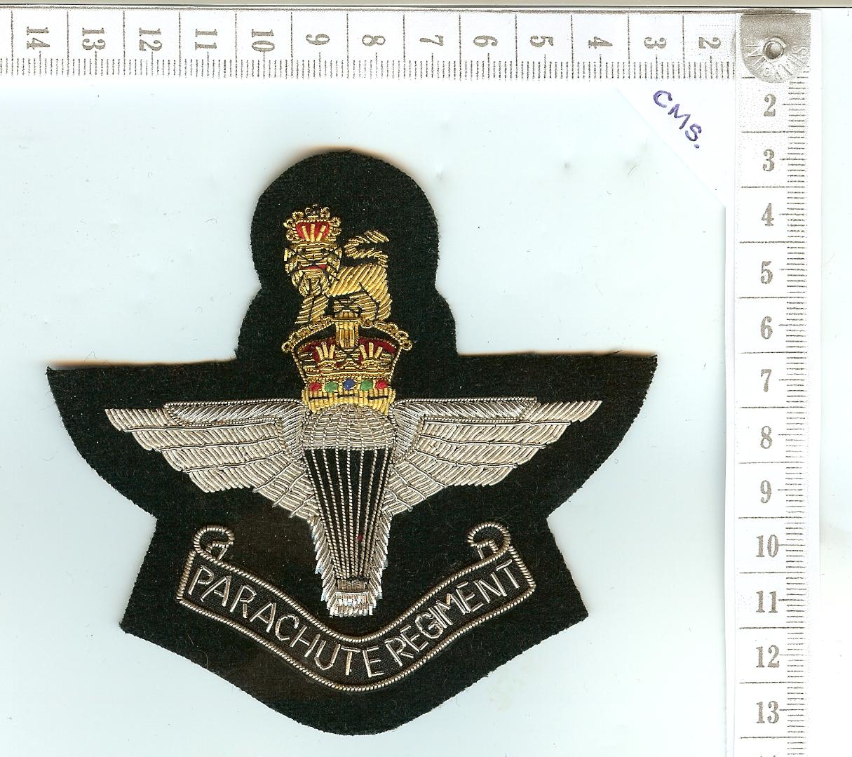 Parachute Regt +Scroll KC Wire Blazer Badge