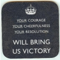 keep calm coaster your courage will bring us victory on blue
