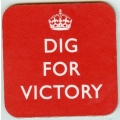 Keep Calm Coaster (dig for victory on red)