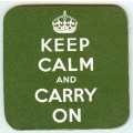 keep calm coaster in green