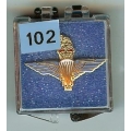 102.  Para Regiment with Crown Blue on gold