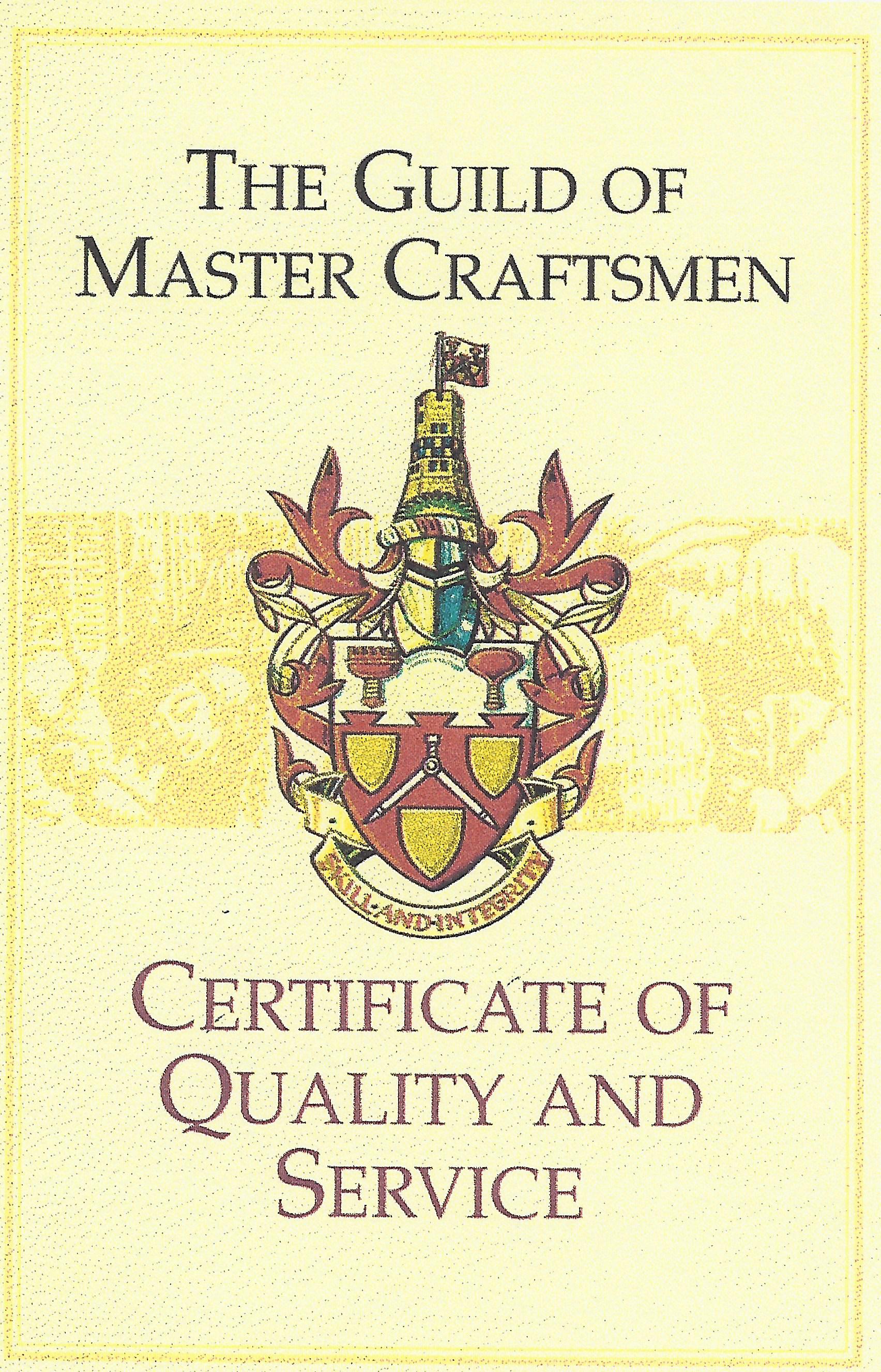 Certificate of Quality and Service